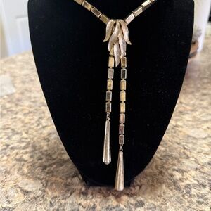 Elegant Silver Necklace with Gold Accents